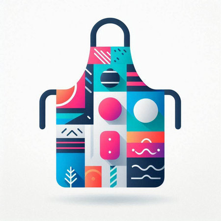 Apron with abstract geometric background. Vector illustration. Eps 10.のイラスト素材