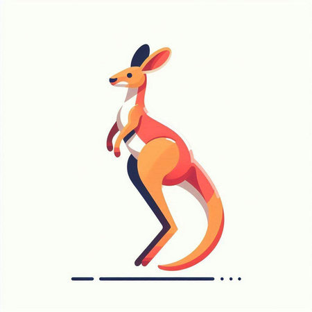 Kangaroo icon. Cartoon kangaroo. Vector illustration.のイラスト素材