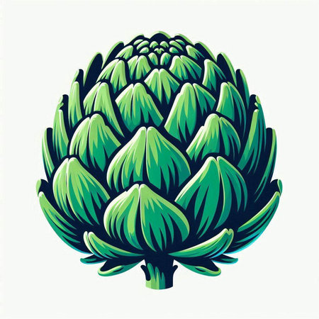 Artichoke vector illustration. Isolated artichoke on white background.のイラスト素材