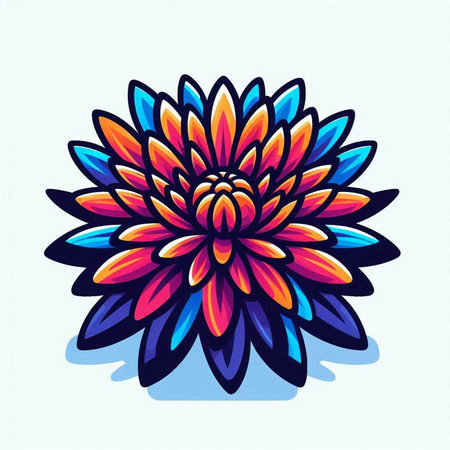 Dahlia flower isolated on white background. Hand drawn vector illustration.のイラスト素材