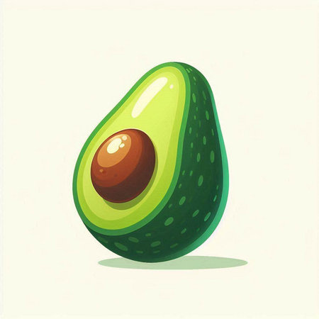 Avocado on white background. Vector illustration of avocados.のイラスト素材