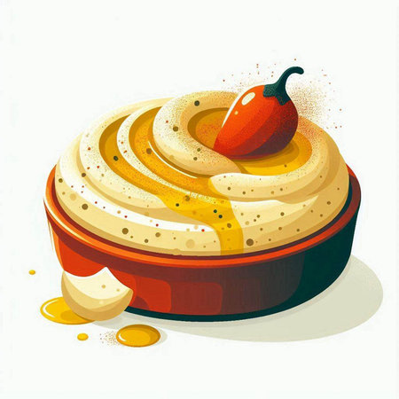 Illustration of a hot chilli pepper cake on a white backgroundのイラスト素材