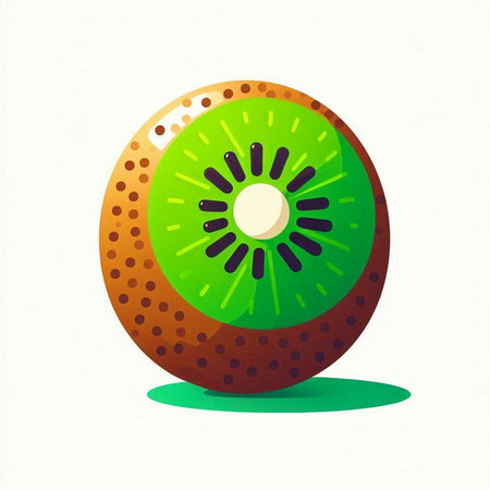 Kiwi fruit on white background. Vector illustration for your designのイラスト素材