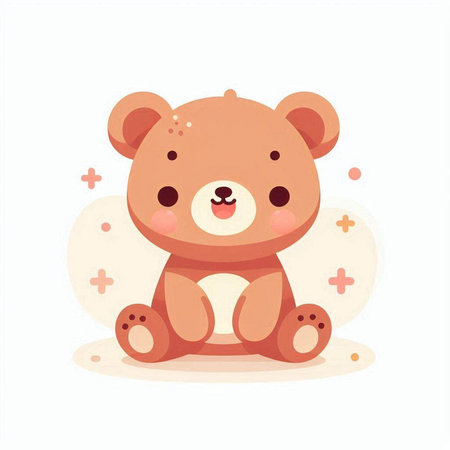 Cute teddy bear. Vector illustration in a flat style.のイラスト素材