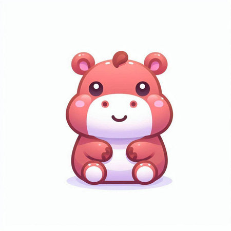 Cute hippopotamus icon. Vector illustration in cartoon style.のイラスト素材