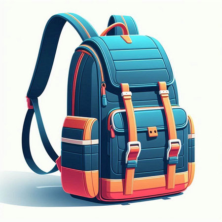 Backpack isolated on white background. Vector illustration. Eps 10.