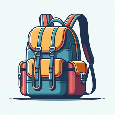 Illustration of a backpack on a white background. Vector illustration.のイラスト素材