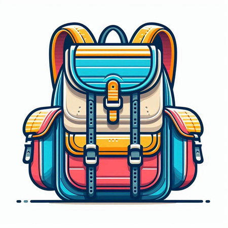 Backpack isolated on white background. Vector illustration. Eps 10.