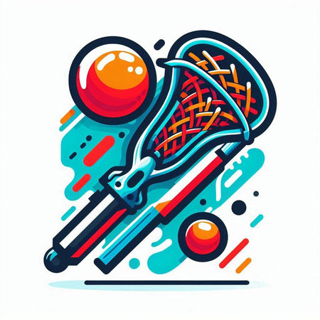 Cricket vector icon with ball and bats. Vector illustration.のイラスト素材
