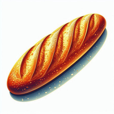 Sliced loaf of bread on a white background. Vector illustration.のイラスト素材
