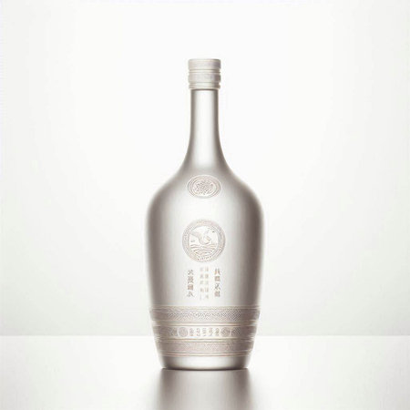 Korean traditional bottle of sake on a white background with reflection.のイラスト素材