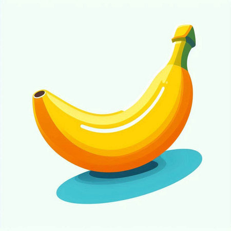Banana on a white background. Vector illustration in cartoon style.のイラスト素材