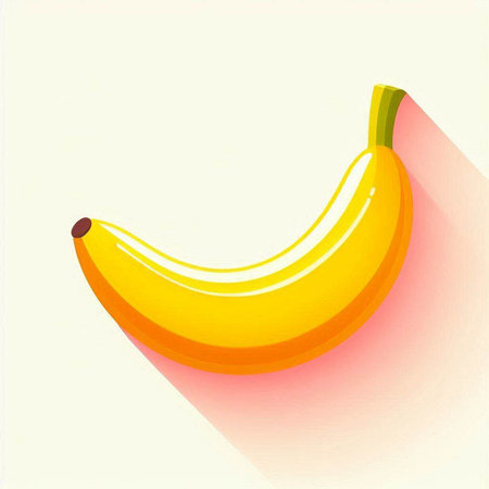 Banana fruit icon, vector illustration. Flat design style with long shadowのイラスト素材