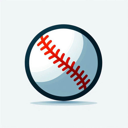 Baseball ball icon, vector illustration. Flat design style with shadow.のイラスト素材