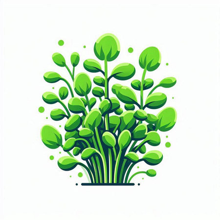 Green sprouts isolated on white background. Vector illustration. Eps 10.のイラスト素材