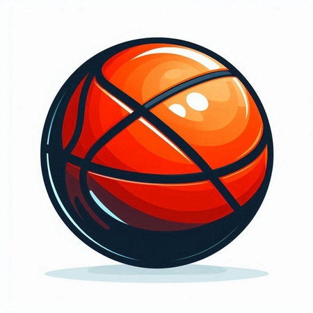 Illustration of a basketball ball on a white background. Vector illustrationのイラスト素材