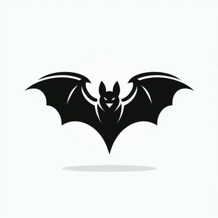 Bat vector icon. Black silhouette of a bat on a white background.