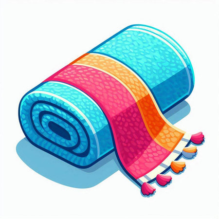 Towel icon. Isometric illustration of towel icon for web designのイラスト素材