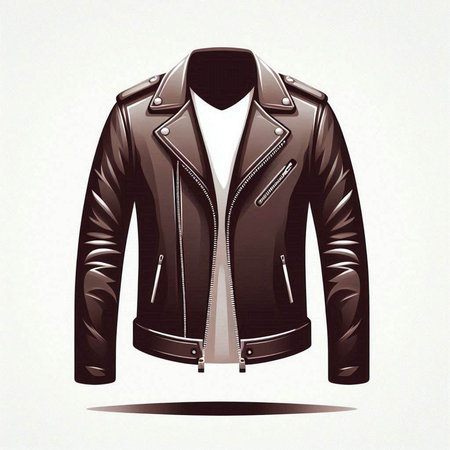 Men's leather jacket. Vector illustration isolated on a white background.のイラスト素材