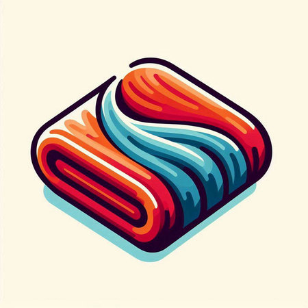 Towel icon in isometric 3d style. Vector illustration.のイラスト素材