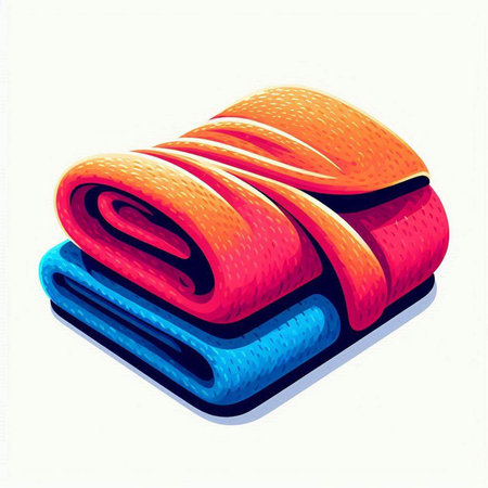 Colorful towels isolated on a white background. Vector illustration. Eps 10.のイラスト素材