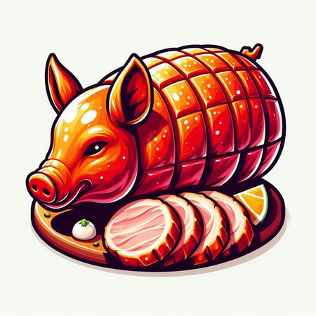 Barbecue grill with vegetables. Vector illustration in flat cartoon style.のイラスト素材