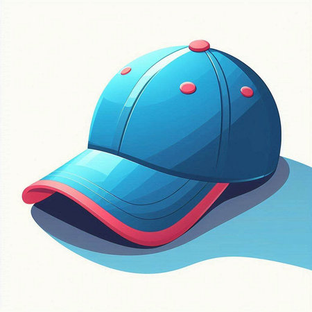 Illustration of a blue baseball cap on a white background - vectorのイラスト素材