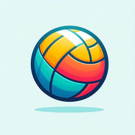 Volleyball ball icon. Vector illustration of a beach ball.のイラスト素材