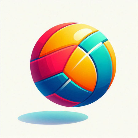 Colorful volleyball ball on white background. Vector illustration. Eps 10のイラスト素材