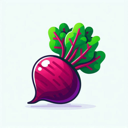 Beetroot. Vegetable icon. Vector illustration in cartoon styleのイラスト素材