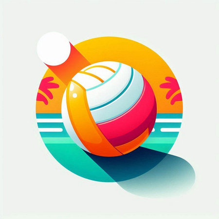 Beach ball icon, vector illustration. Flat design with long shadowのイラスト素材