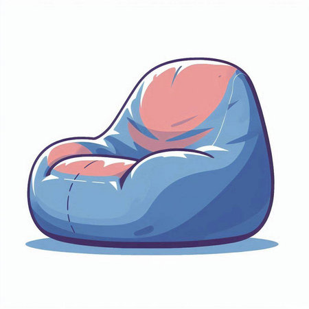 Illustration of a blue armchair isolated on a white background.のイラスト素材