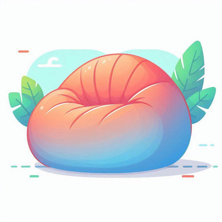 Vector illustration of a soft bean bag on a white background. Vector illustration.のイラスト素材