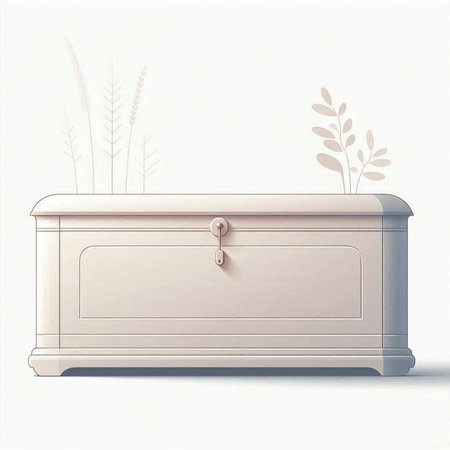 Illustration of a vintage chest of drawers on a white backgroundのイラスト素材