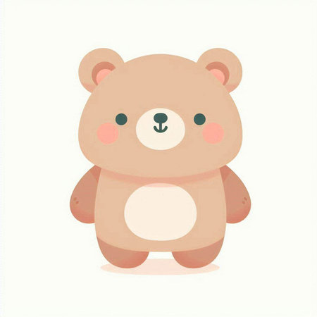 Cute cartoon bear isolated on a white background. Vector illustration.のイラスト素材