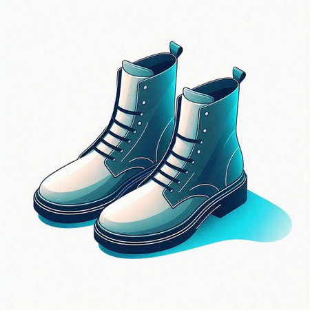 Vector illustration of a pair of winter boots on a white background.のイラスト素材