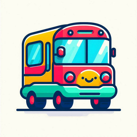School bus. Vector illustration in a flat style on a white background.