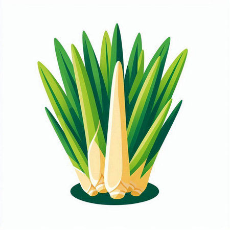 Illustration of lemongrass isolated on a white background.のイラスト素材