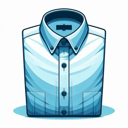 Illustration of a blue shirt on a white background. Vector illustrationのイラスト素材