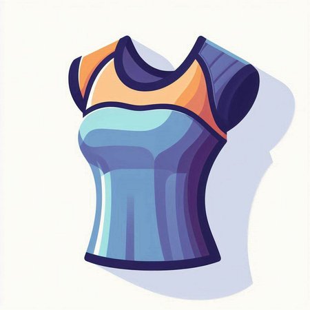 Vector illustration of a women's shirt on a white background, isolatedのイラスト素材