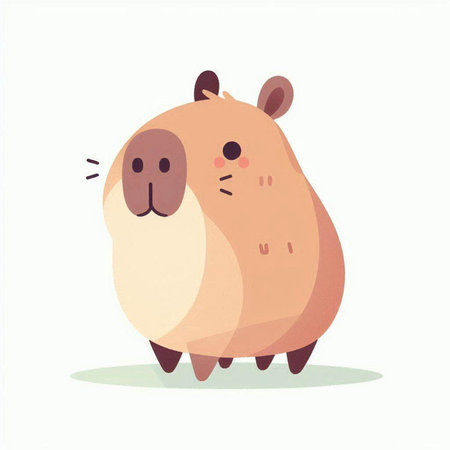 Cute cartoon hamster isolated on white background. Vector illustration.のイラスト素材