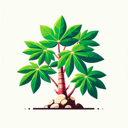 Palm tree on white background. Vector illustration for your design.のイラスト素材