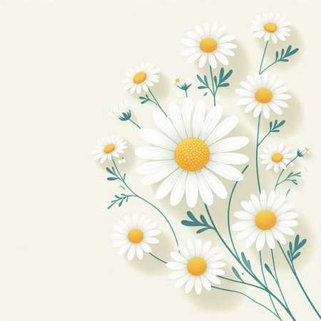 chamomile flowers on the white background. Vector illustration for your designのイラスト素材