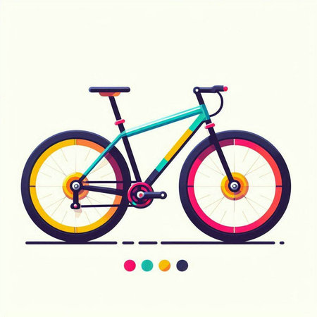 Bicycle icon. Vector illustration in flat style on white background.