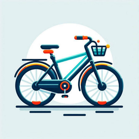 Bicycle vector illustration. Flat style design for web, site, advertising, banner, poster and print.のイラスト素材