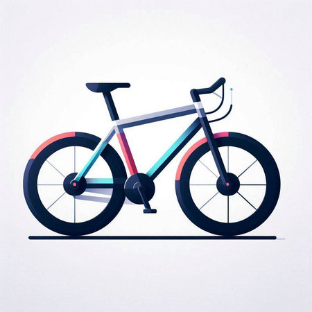 Bicycle on a white background. Vector illustration in flat style.