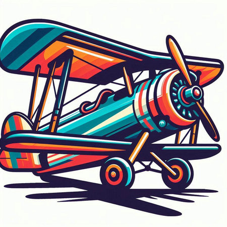 Vintage biplane. Vector illustration ready for vinyl cutting or t-shirt printing.