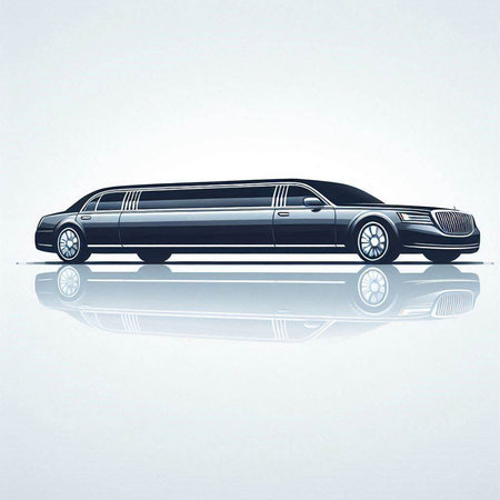 Luxury limousine on a white background. Vector illustration.のイラスト素材