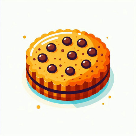 Cake with chocolate on a white background. Vector illustration in cartoon style.のイラスト素材