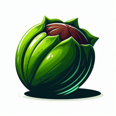 Illustration of a hazelnut isolated on a white background.のイラスト素材